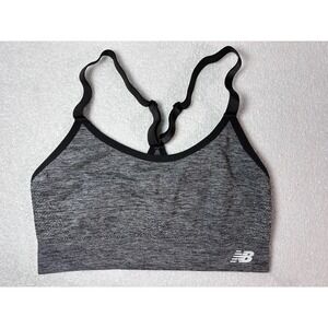 New Balance Womens Gray Space Dye Seamless Adjustable Racerback Sports Bra L